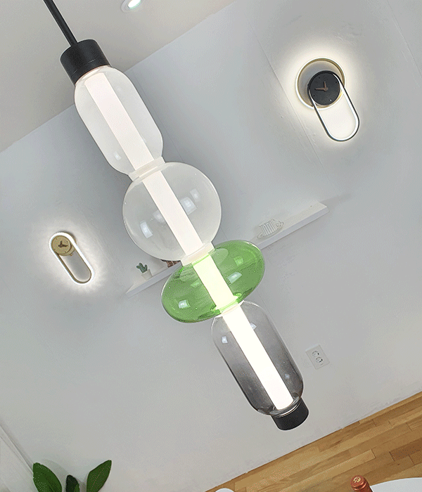 글로시 유리 펜던트조명, LED식탁등(5000K)