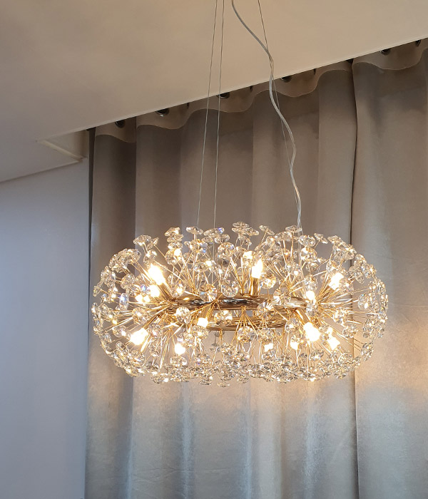 레이디 원형 12등 크리스탈식탁등 LED식탁등